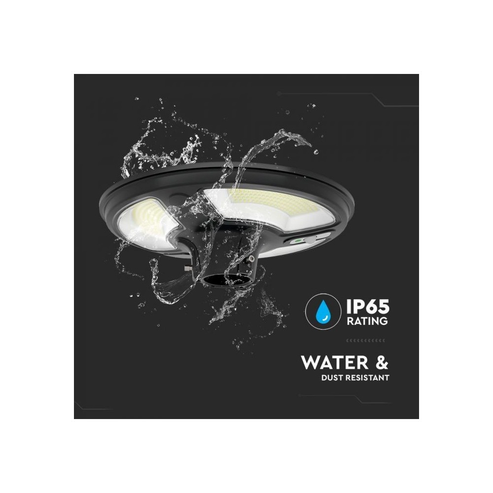 V-Tac 7.5W Solcelle Havelampe LED - Sort, Ø42 cm, med solcelle, sensor og IP65