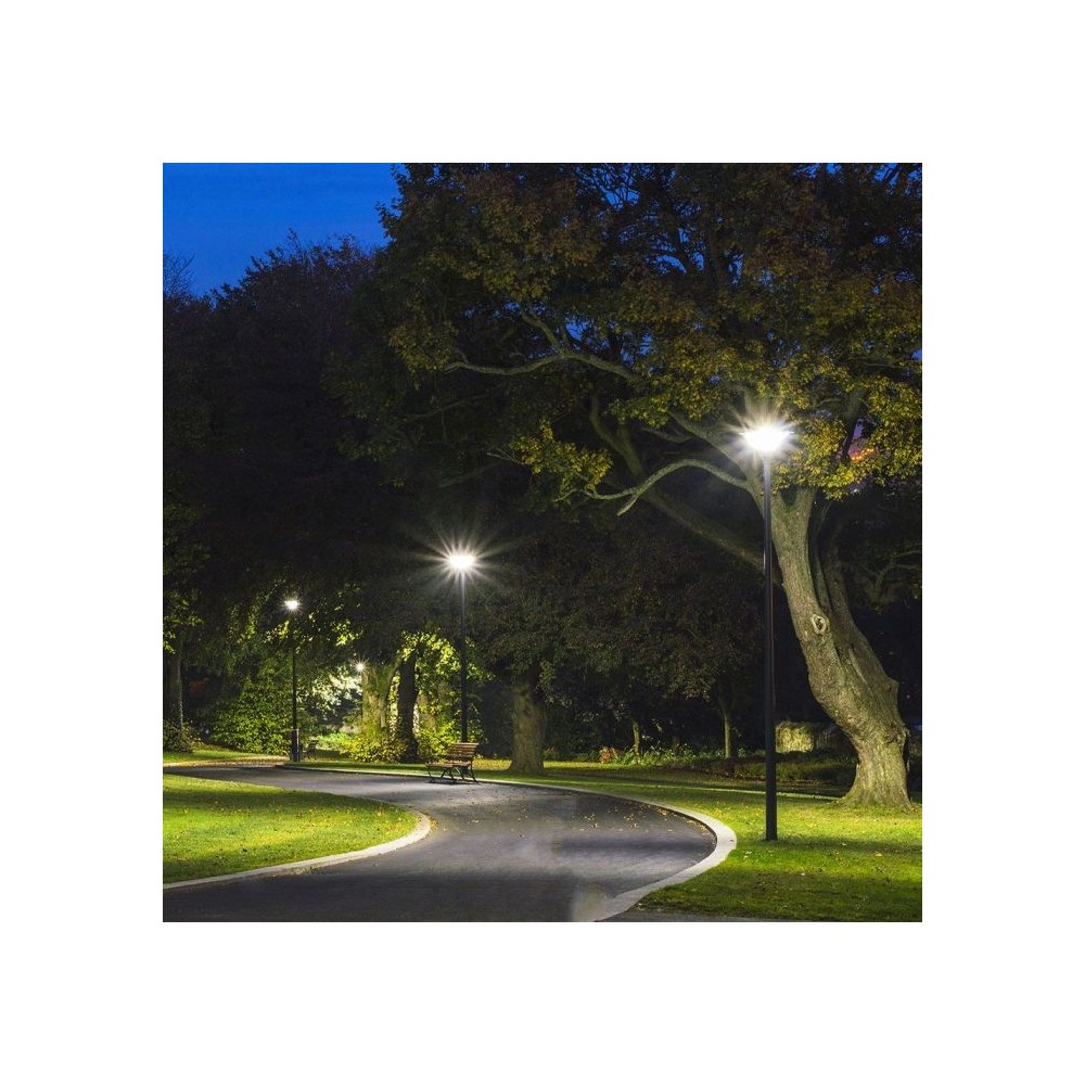 V-Tac 7.5W Solcelle Havelampe LED - Sort, Ø42 cm, med solcelle, sensor og IP65