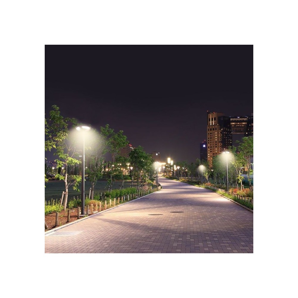 V-Tac 7.5W Solcelle Havelampe LED - Sort, Ø42 cm, med solcelle, sensor og IP65