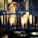 8W LED-pære E27 ST64 med amberbelægning og kultråd i 2200K varm hvidt lys med 720lm og RA80