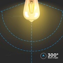 8W LED-pære E27 ST64 med amberbelægning og kultråd i 2200K varm hvidt lys med 720lm og RA80
