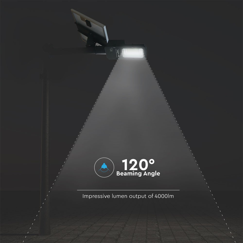 Solpanel LED gadelys 50W - 6000K - Energibesparende og miljøvenligt gadelys med kraftig lysstyrke på 6000 kelvin. Perfekt til udendørs belysning og vejbelysning.