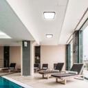 48W LED Kuppellampe - 3000K, kvadratisk, sort ramme, IP44, RA80 - 5160lm