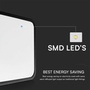 48W LED Kuppellampe - 3000K, kvadratisk, sort ramme, IP44, RA80 - 5160lm