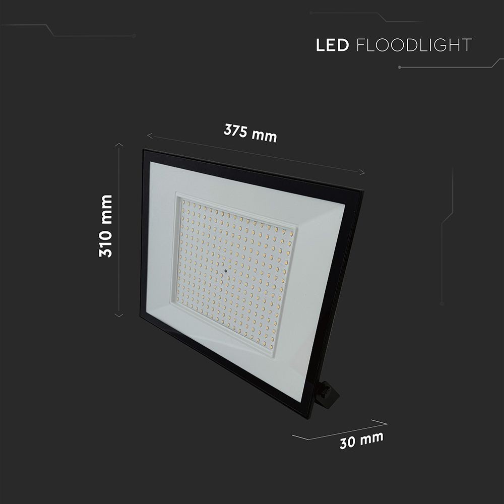 V-Tac 200W LED projektør - Arbejdslampe til udendørs brug (230V, 19200lm, RA80, IP65)
