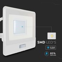 30W Projektør med PIR Sensor, Samsung Chip, 1m Kabel, 4000K, Hvid Hus - Ideel til udendørs belysning