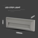 3W LED trappelys med grå hus, rektangulær form, 4000K, 110lm, RA80, IP65 - Ideel til udendørs brug.