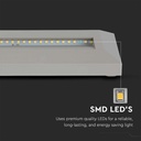 3W LED trappelys med grå hus, rektangulær form, 4000K, 110lm, RA80, IP65 - Ideel til udendørs brug.