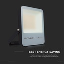 50W LED Projektør - 6400K Sort Hus, Grå Glas, 185lm/W - V-Tac Evolution serie med 5 års garanti