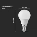 P45 LED 3,7W E14 - plastik, Samsung chip, 6500K - 5 års garanti