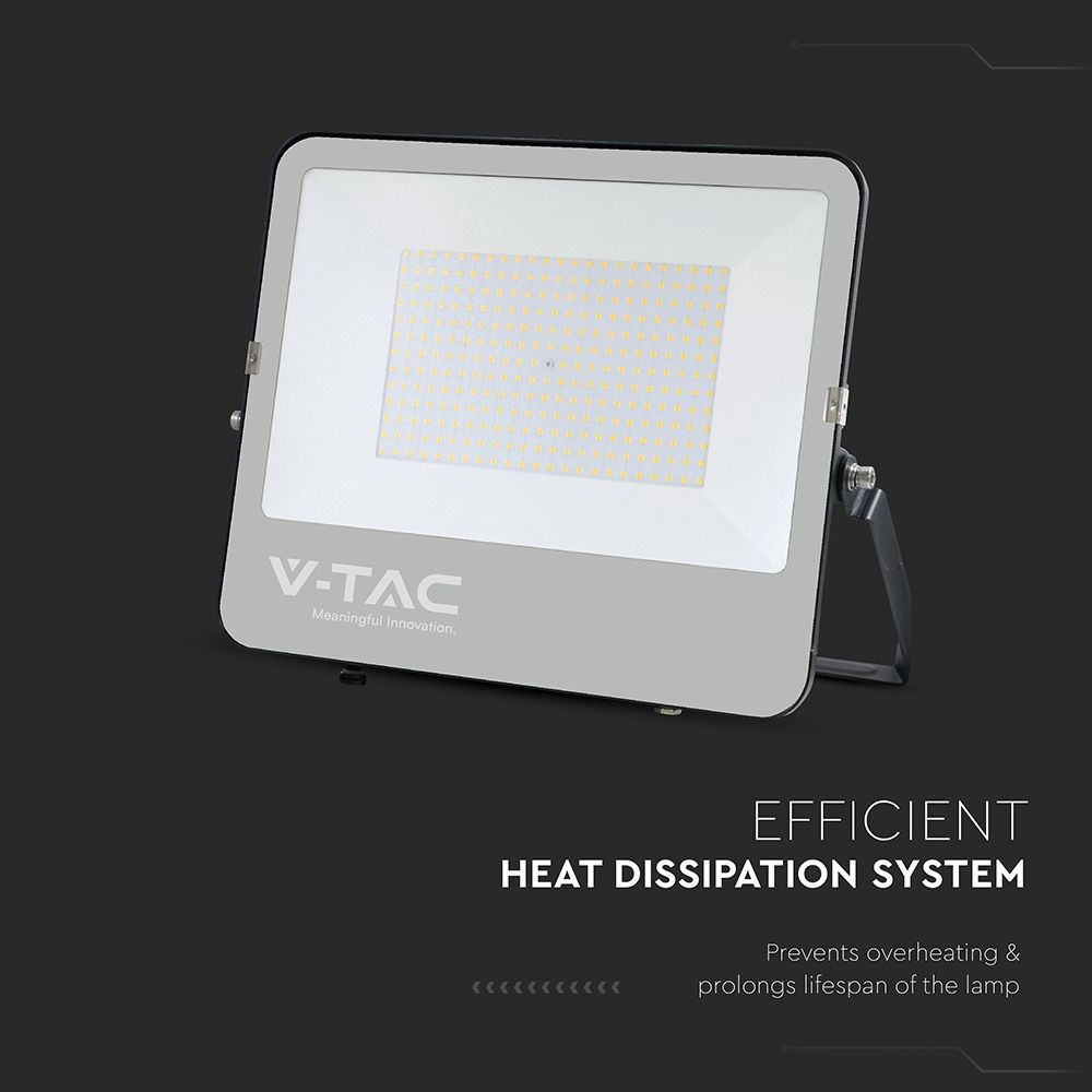 V-Tac 200W LED projektør - 185LM/W, arbejdslampe, udendørs - 100W, 230V, 37000lm, RA70, 5 års garanti, IP65