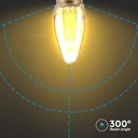 2W LED E14 Kultråd Kertepære, Amber Glas, 1800K - 65lm, RA80