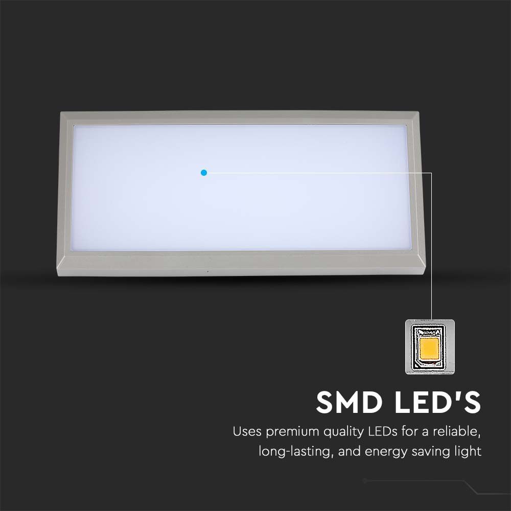 12W LED Landskab Udendørs - Soft Lys Medium, 3000K, Grå, Hus, IP65, RA80