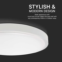 18W LED Dome Lys - Samsung Chip, 3000K, Rund, Hvid Ramme, IP44, 5 års garanti