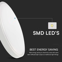 18W LED Dome Lys - Samsung Chip, 3000K, Rund, Hvid Ramme, IP44, 5 års garanti