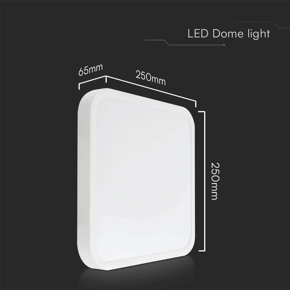 Samsung VT-18 LED Kuppel Lys 18W - 3000K, firkantet, hvid ramme, IP44, RA80 - 5 års garanti