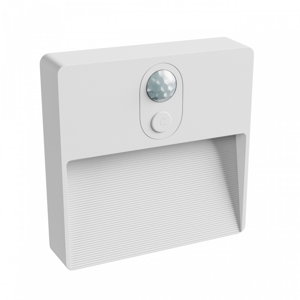 Lumina Pop lampe - 2-pak med RGBW+dim, PIR sensor, 500mAh batteri, USB-C opladning - hvid, 78x80x22
