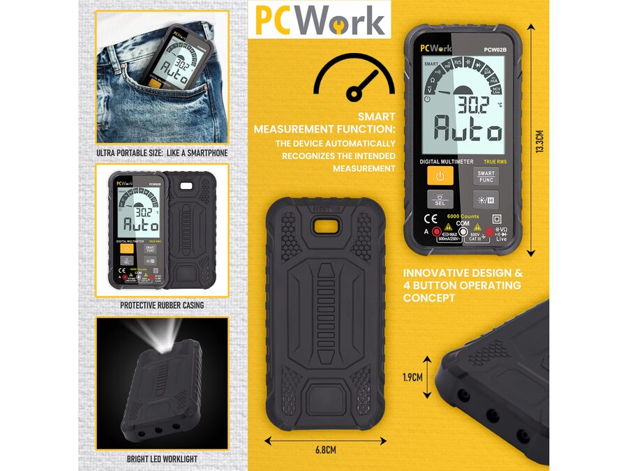PCW02B Digital Smart Multimeter, Sand RMS