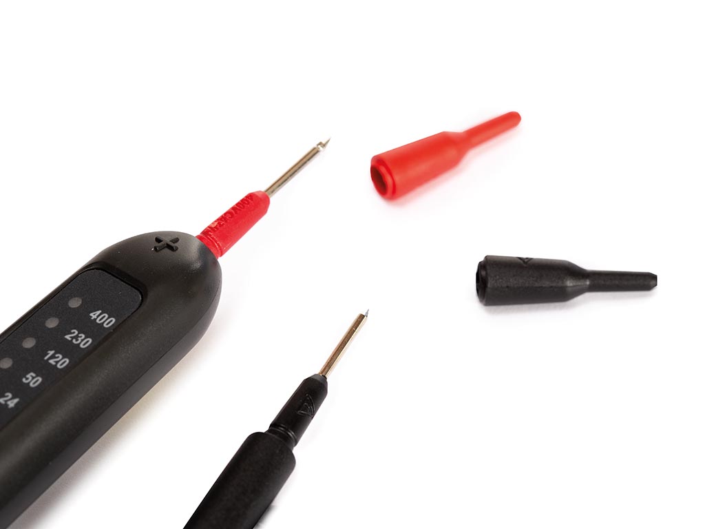 Spænding- og gennemgangstester - CAT III, 12-400V, LED
