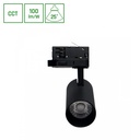 Sort Andromeda Prime skinnespot 8W - 3-faset CCT, 230V, 25°, IP20, DI, Spectrum, RA80. 600lm. 54x109x160mm.