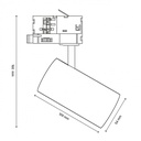 Sort Andromeda Prime skinnespot 8W - 3-faset CCT, 230V, 25°, IP20, DI, Spectrum, RA80. 600lm. 54x109x160mm.