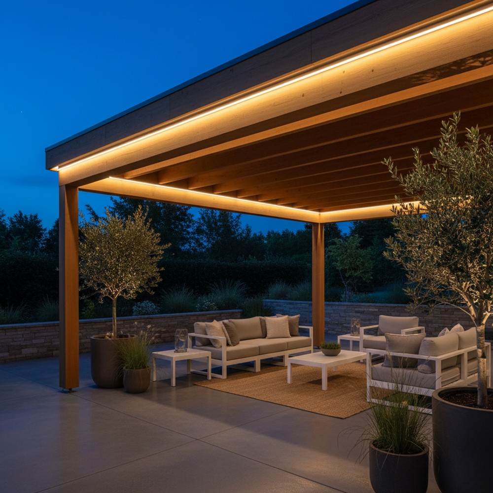 Vandtæt slim COB strip med 296 LED, 10W/m, IP67, 230V, tape bagpå - 5 meter