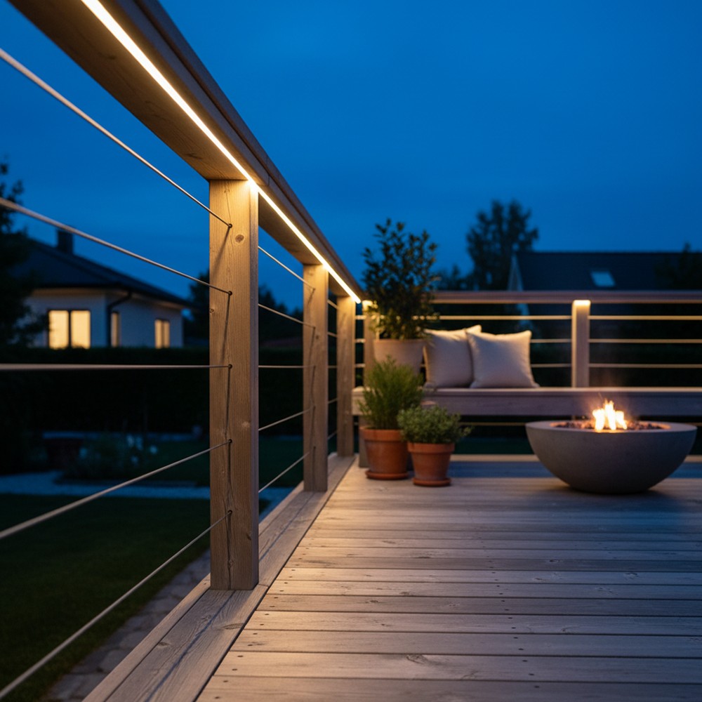 Vandtæt slim COB strip med 296 LED, 10W/m, IP67, 230V, tape bagpå - 5 meter