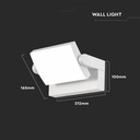 17W LED Væglampe - 3000K, Hvidt Hus, IP65, Effekt: 17W, 2520lm, RA80, IP65