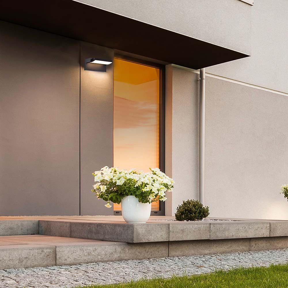 17W Væglampe - LED, 3000K, Sort, Høj lysstyrke, Vejrbestandig (IP65)