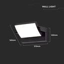 17W Væglampe - LED, 3000K, Sort, Høj lysstyrke, Vejrbestandig (IP65)