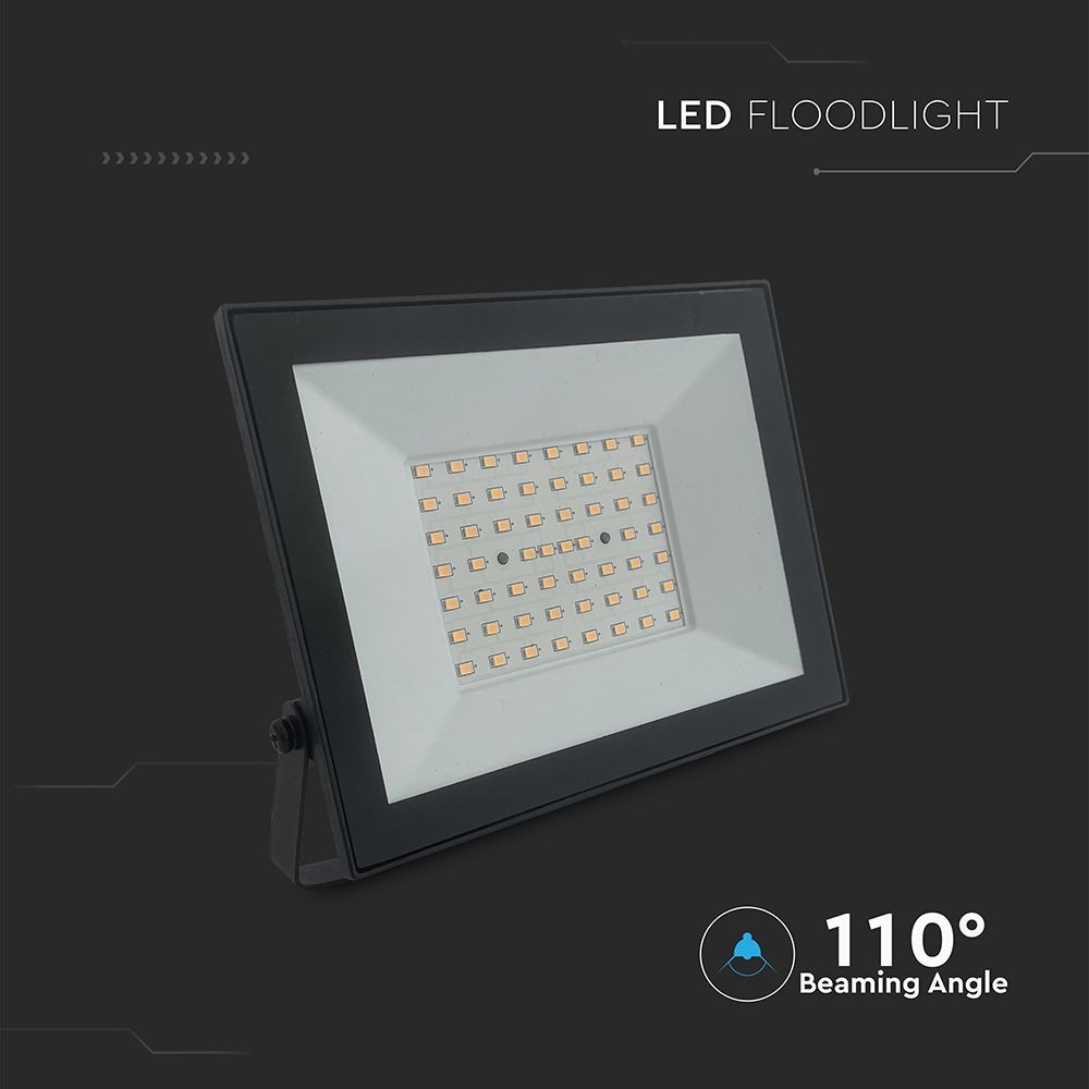 V-Tac 50W LED projektør - Arbejdslampe til udendørs brug, 4500lm, RA80, IP65