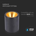 V-Tac Pro GU10 Lampe Rund Sort med 3 års garanti