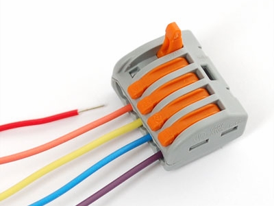 Klemmemuffe - 5 x 0,2-2,5mm², til inst.ledn., Grå