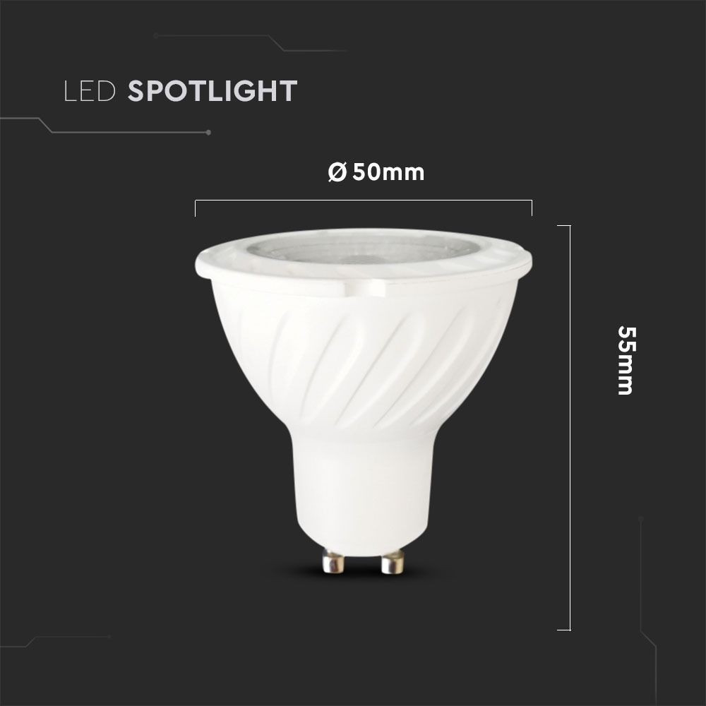 V-Tac 6W LED spot - Samsung LED chip, 230V, GU10, 5 års garanti