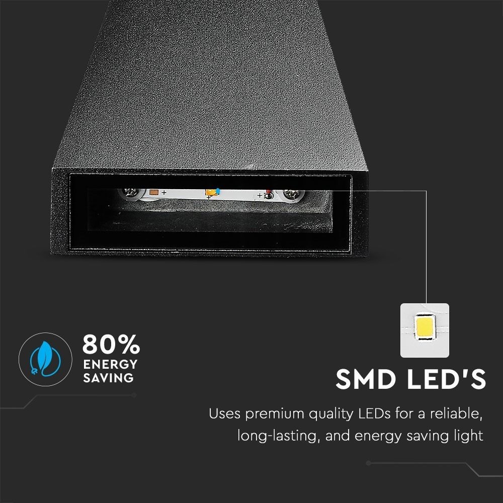 V-Tac 6W LED Udendørs Væglampe - IP65, 230V, inkl. Lyskilde (Erstatter 50W, 660lm, RA 80)