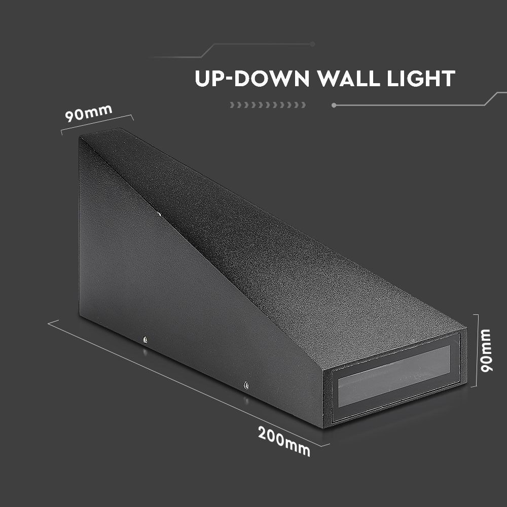 V-Tac 6W LED Udendørs Væglampe - IP65, 230V, inkl. Lyskilde (Erstatter 50W, 660lm, RA 80)