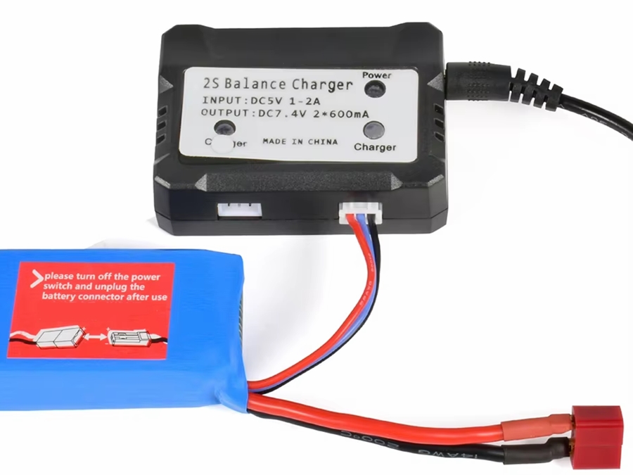 S2 Balance lader til 2 x 7,4V LiPOL batterier, 2 x 600mA