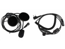 Motorcykel PMR headset m. PPT og 2 pin Kenwood stik