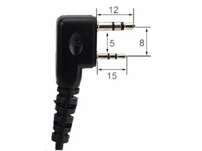 Motorcykel PMR headset m. PPT og 2 pin Kenwood stik