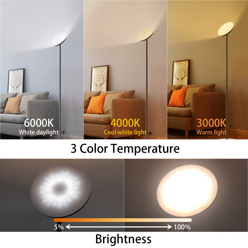 175 cm Smart RGBIC+CCT Gulvlampe med Wifi og Bluetooth - 24W, RA80