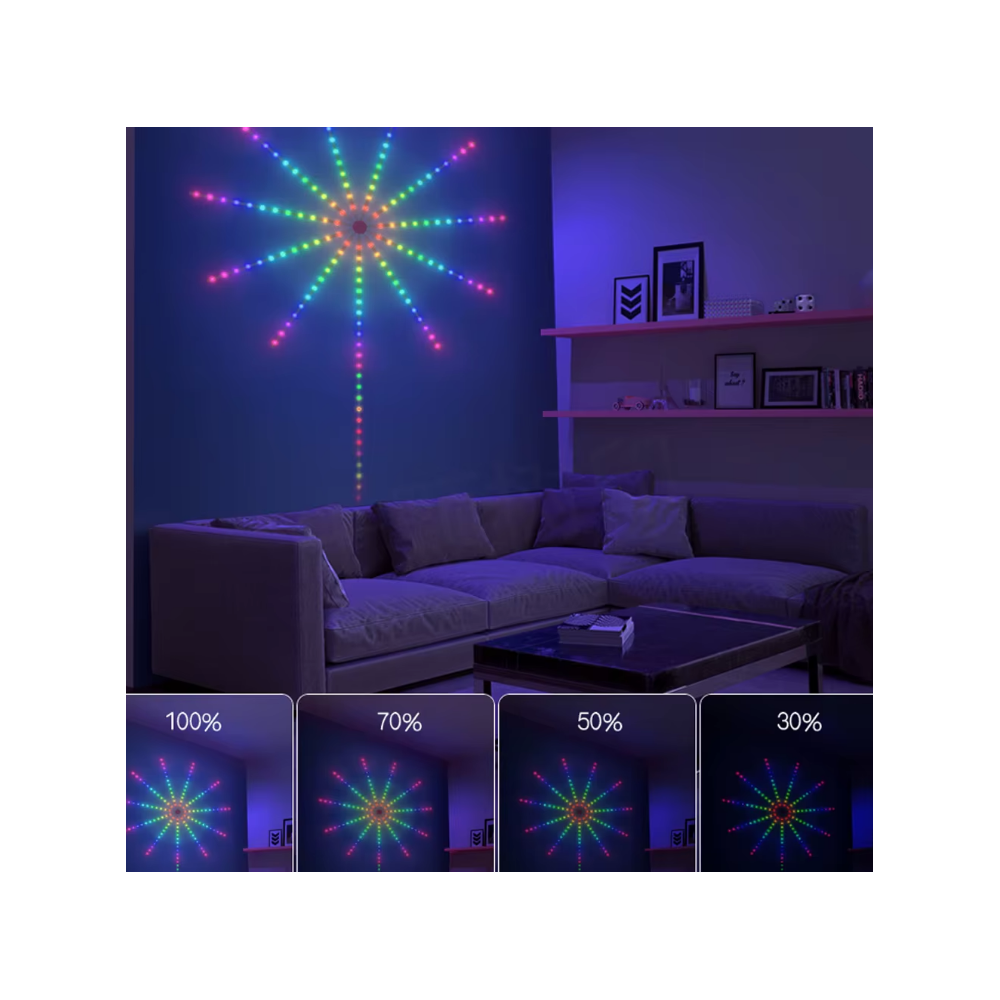 Fyrværkeri LED strip med Bluetooth app og 5V USB-strømforsyning