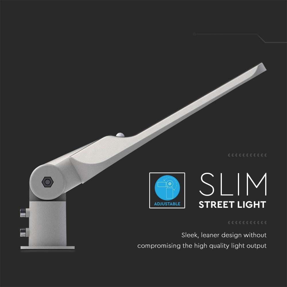 50W LED Vejlys med Fotocellesensor og Samsung Chip - Inkluderer Adapter - Lysfarve 6500K - Lysstyrke på 100lm/W
