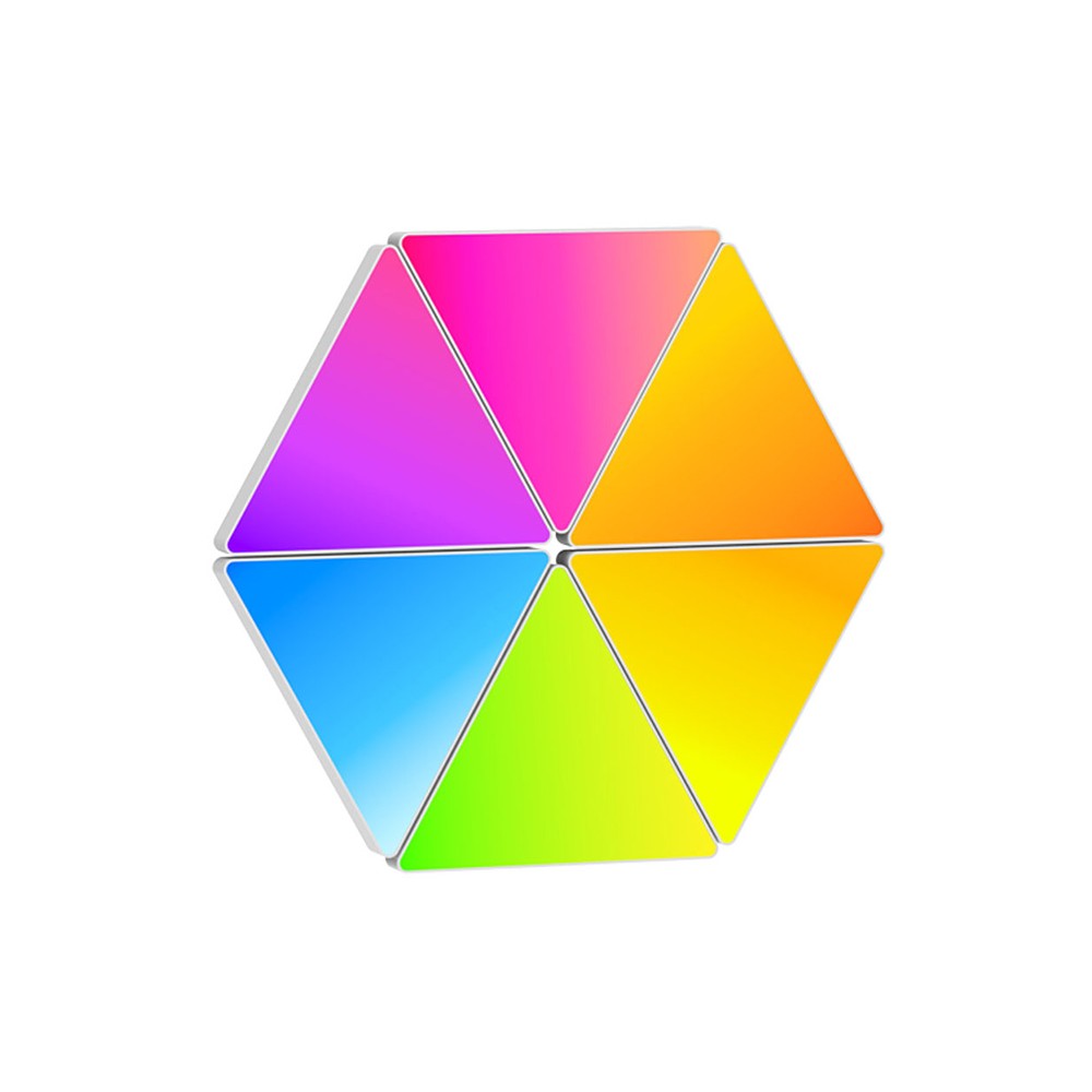 RGBIC Trekant Væglys 6 stk. sæt med 6W effekt og 5V input. Moderne belysning til enhver indretning.