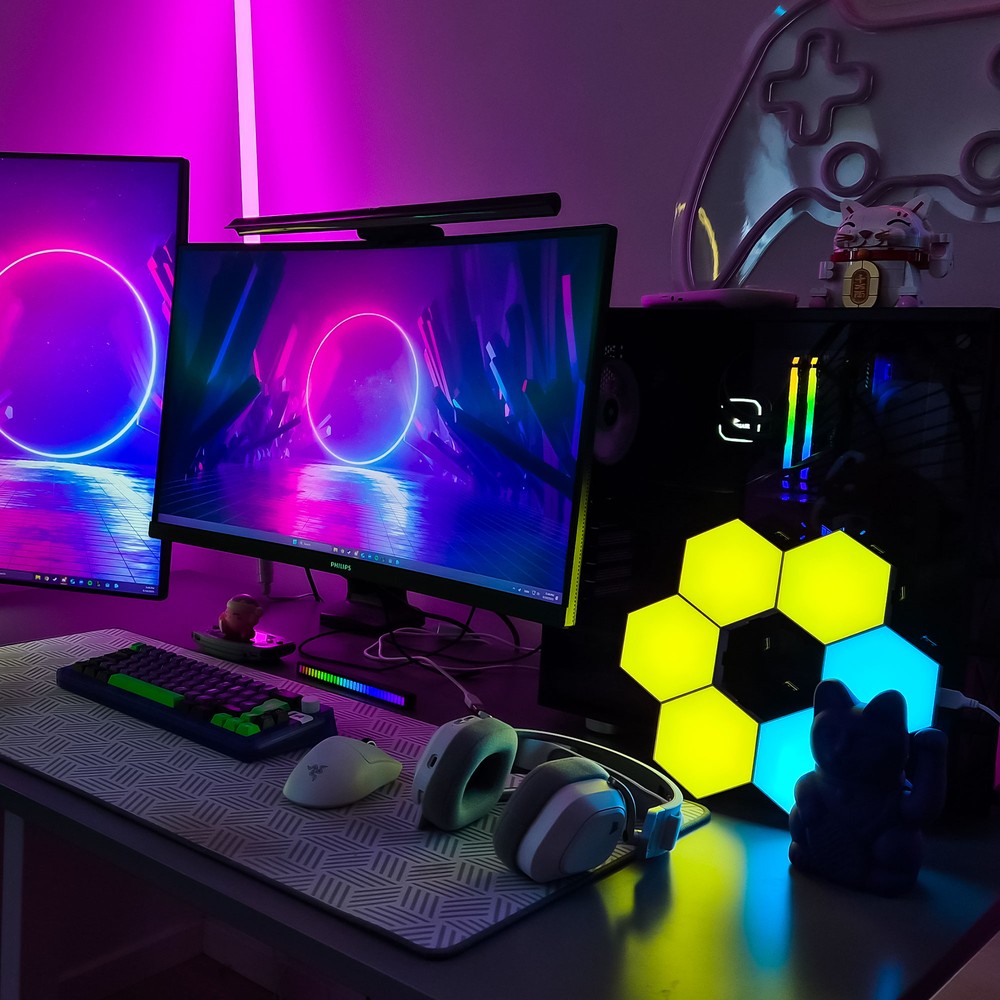 RGBIC Hexagon Væglys - Sæt med 6 stk. - 6W - Input: 5V - Moderne belysning til dit hjem