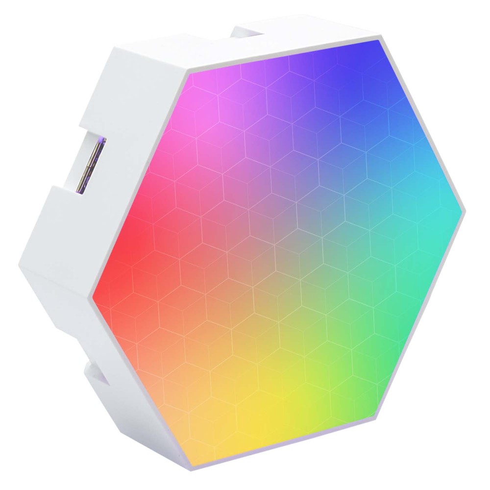 RGBIC Hexagon Væglys - Sæt med 6 stk. - 6W - Input: 5V - Moderne belysning til dit hjem