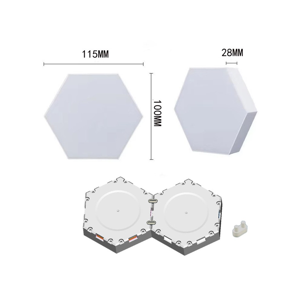 RGBIC Hexagon Væglys - Sæt med 6 stk. - 6W - Input: 5V - Moderne belysning til dit hjem