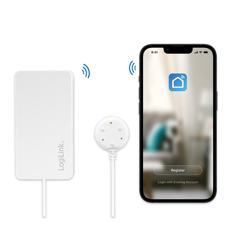 Wi-Fi vandlækagesensor, Tuya - (IP20) (1,2m)