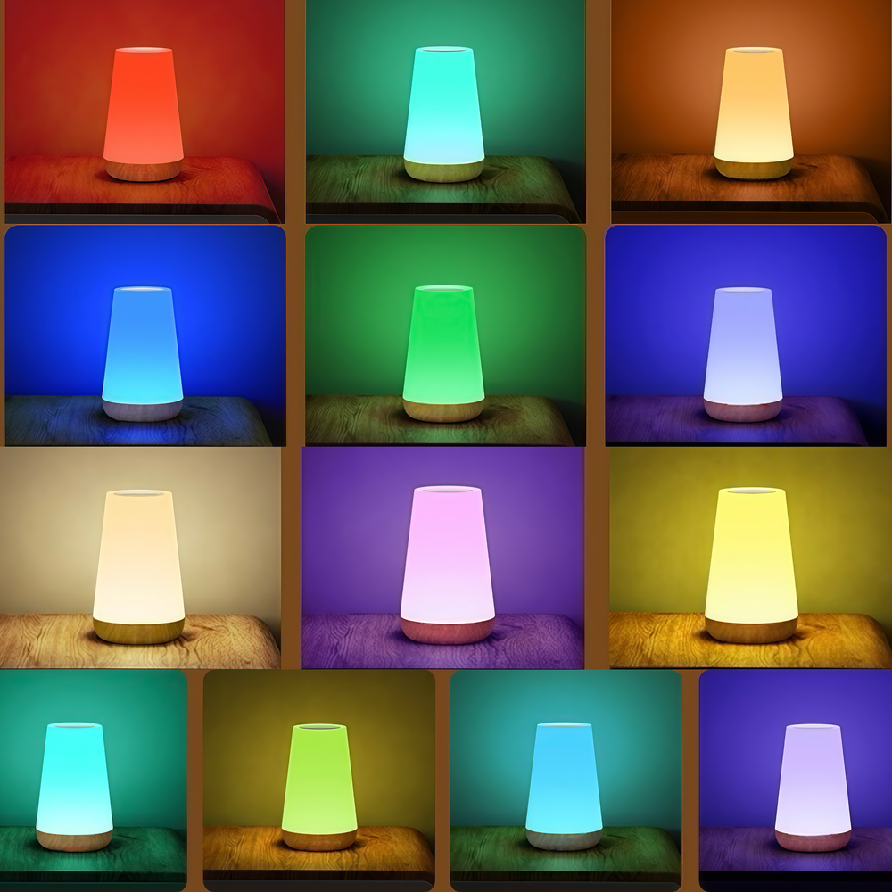 Opladelig RGBW LED bord/natlampe - Hvid, touch dæmpbar, IP20, 1.5W, RA80 - Indendørs brug
