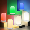 Opladelig RGB+CCT LED bordlampe/natlampe - Hvid, touch dæmpbar, IP20 indendørs, 5W, RA80