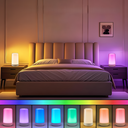 Opladelig RGB+CCT LED bordlampe/natlampe - Hvid, touch dæmpbar, IP20 indendørs, 5W, RA80